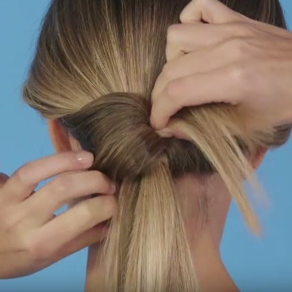 Low Ponytail with a Twist - Step 5