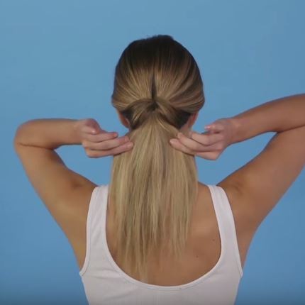 Low Ponytail with a Twist - Step 6