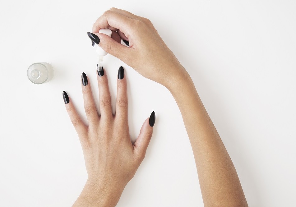 Black Pointy Witch Nails