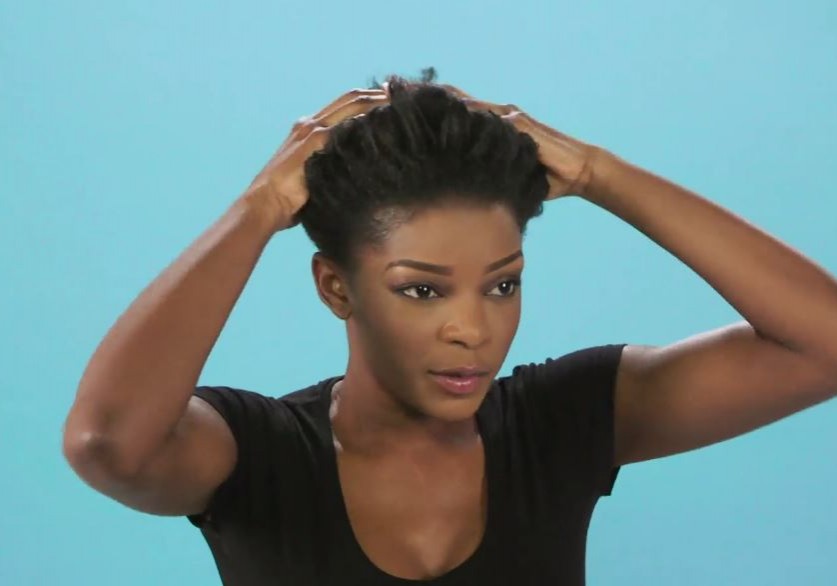 Steps to Achieve a Braided Updo on Black Natural Hair Step