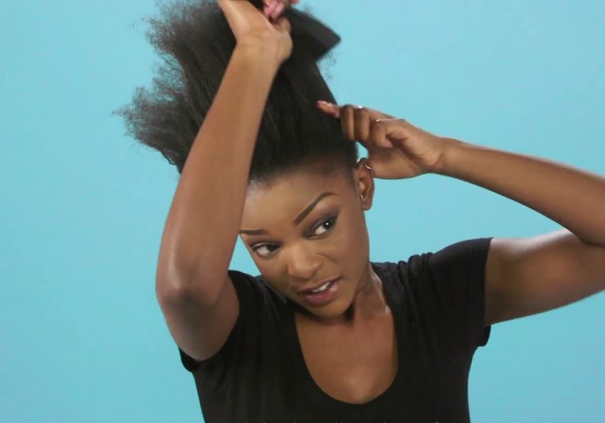 Steps to Achieve a Braided Updo on Black Natural Hair Step