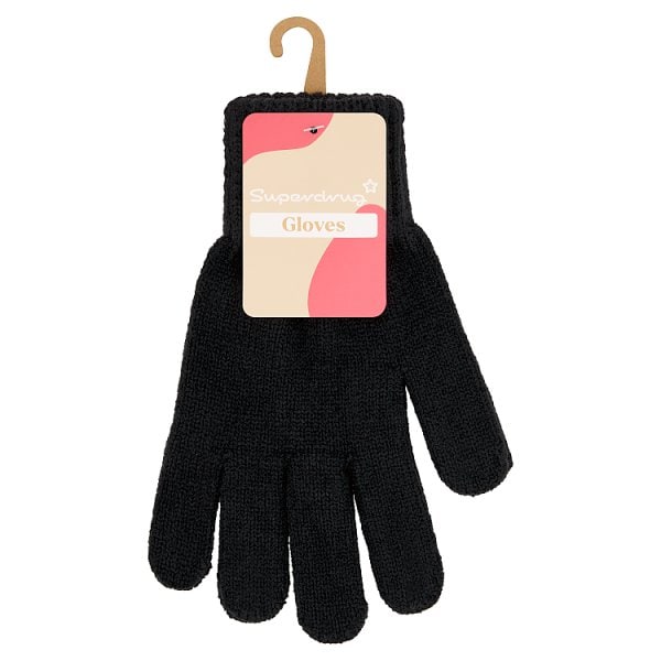 Superdrug Unisex Black Gloves