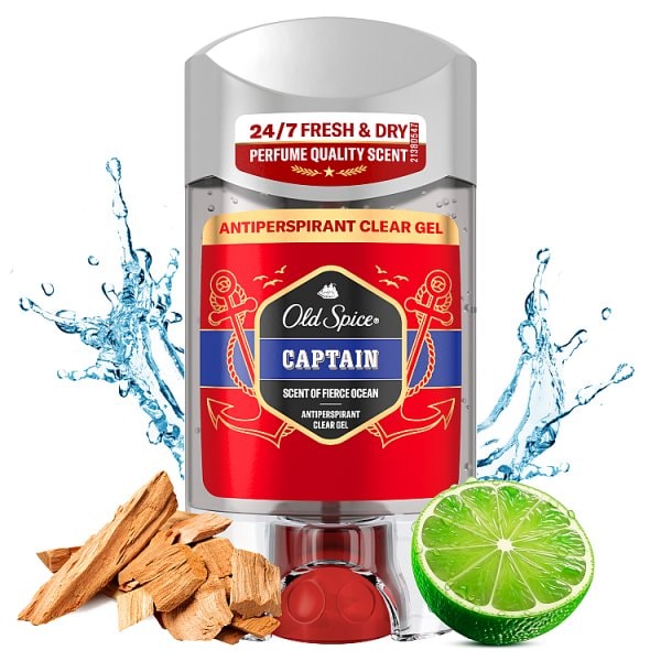 Old Spice Men's Black Anti-Perspirant Clear Gel Captain 70Ml