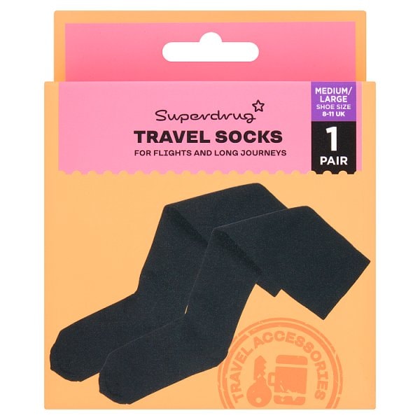 Superdrug Unisex Dvt Travel Socks M/L