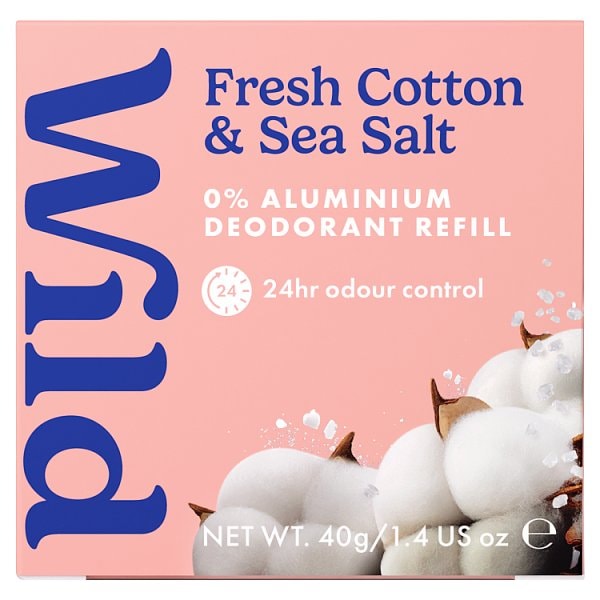 Wild Women's Cotton & Sea Salt Deodorant Refill 40G
