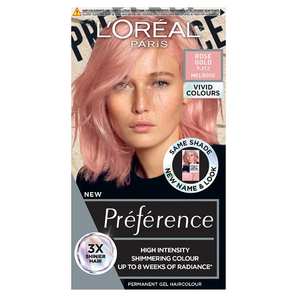 L'oréal Paris Unisex Rose Gold Preference Vivids Colorista Hair Dye 9.214