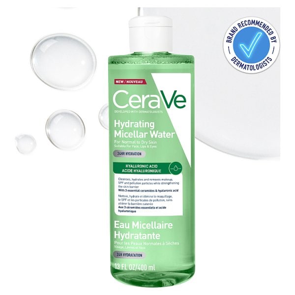 Cerave Unisex Hydrating Micellar Water 24Hr Hydration Hyaluronic Acid 400Ml