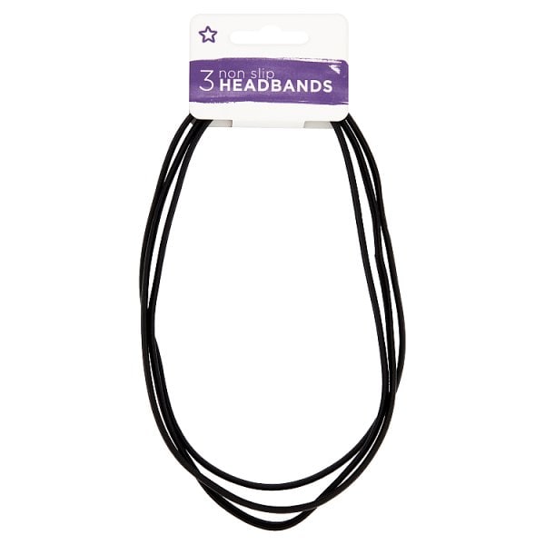 Superdrug Unisex Black Mid Headbands 3 Pack