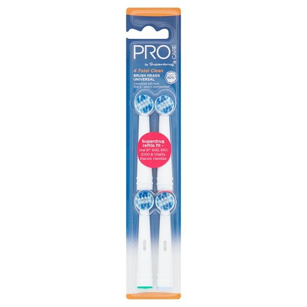 Procare Unisex By Superdrug Total Clean Toothbrush Heads X 4