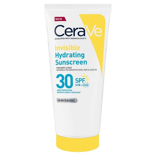 CeraVe Invisible Hydrating Sunscreen SPF 30 for body face & all skin types with 3 essential ceramides 177ml