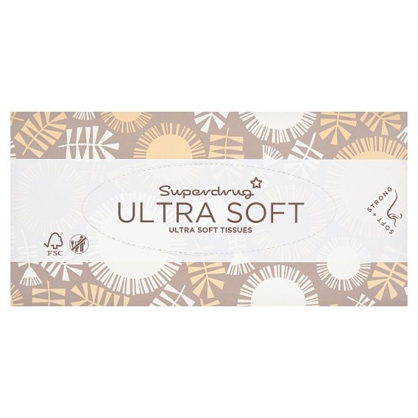 Superdrug White Facial Tissue Ultra Soft 3Ply 80 Sheets