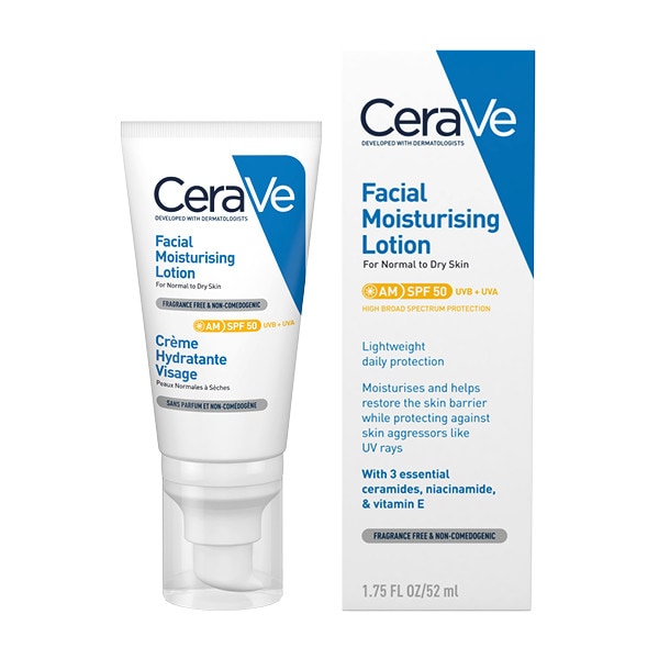 CeraVe AM Facial Moisturiser SPF 50 Normal to Dry Skin 52ml