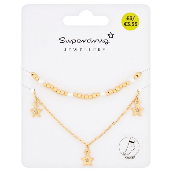 Superdrug Unisex Anklet Bracelets 2 Pack