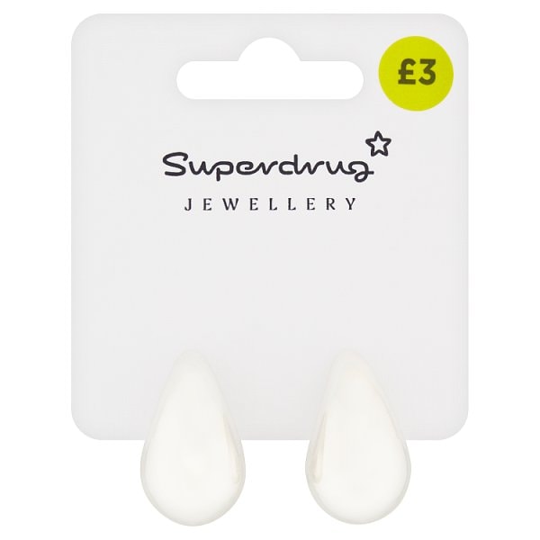 Superdrug Unisex Silver Tone Large Drop Earrings