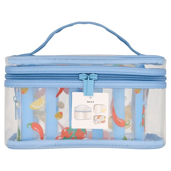 Superdrug Unisex Dolce Large Pvc Cosmetic Bag 3 Pack