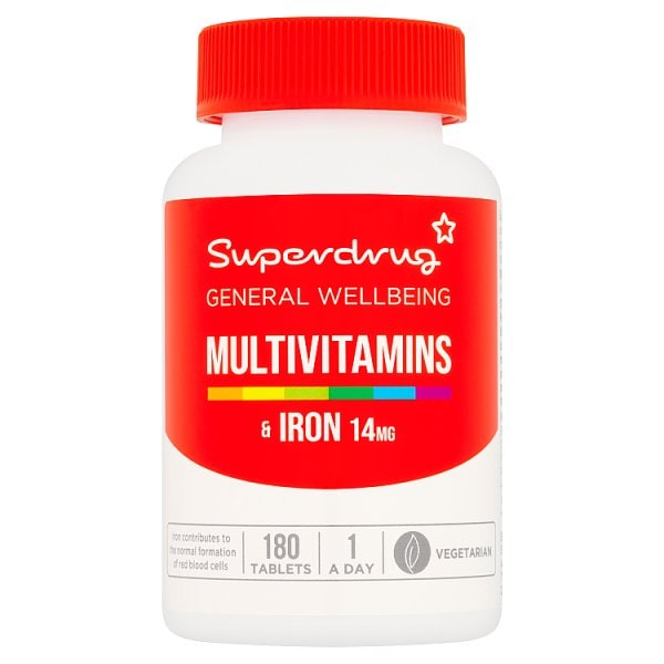 Superdrug Unisex Red Multi-Vitamins With Iron 180S