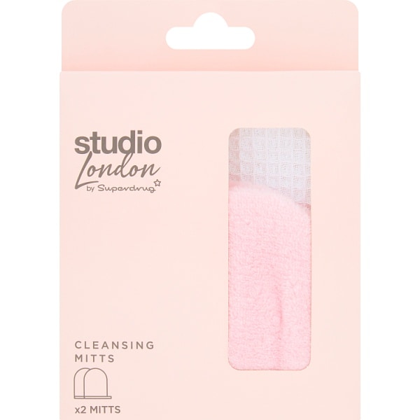 Superdrug Studio London Unisex Cleansing Mitts 2Pk