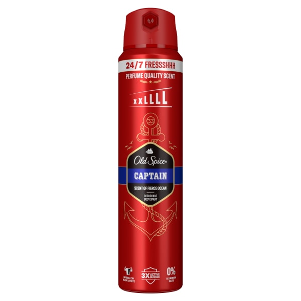 Old Spice Men's Black Captain Deodorant Spray 250Ml