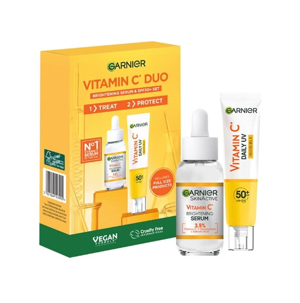 Garnier Vitamin C* Duo Brightening Serum & SPF50+ Set