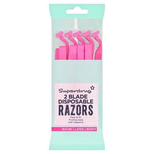 Superdrug Women's 2 Blade Disposable Razors 10 Pack