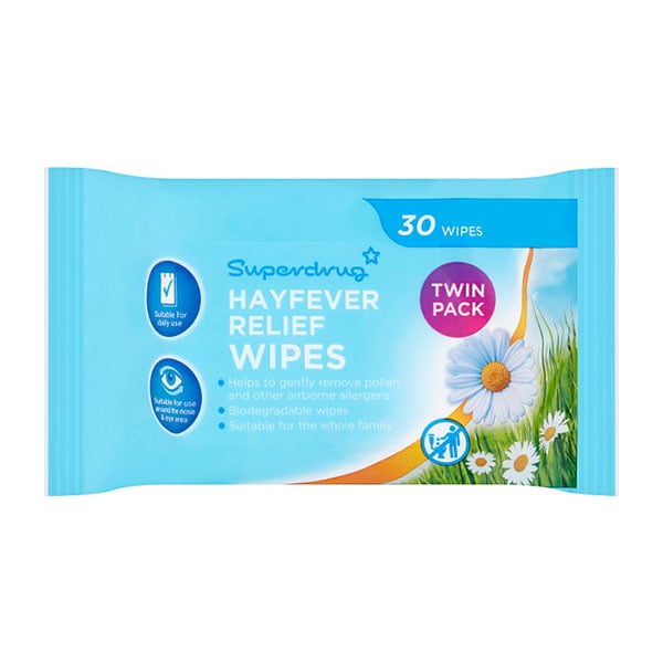 Superdrug Unisex Hayfever Relief Wipes Twin Pack