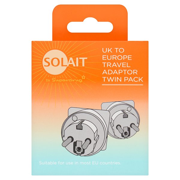 Superdrug Solait Uk To Eu Adaptors X 2