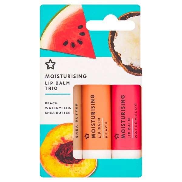 Superdrug Women's Peach Fruits Lip Balm Trio