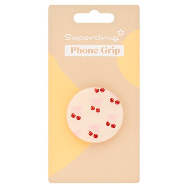 Superdrug Unisex Pink Cherry Phone Grip