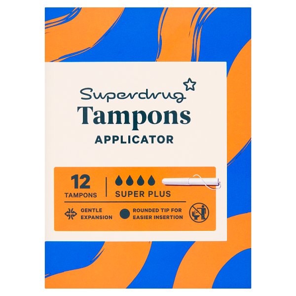 Superdrug Men's Super Plus Applicator Tampon X 12