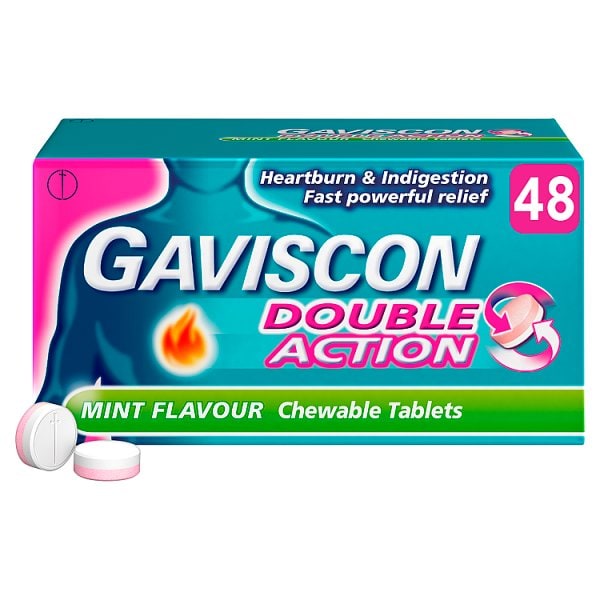 Gaviscon Unisex Mint Heartburn & Indigestion Double Action 48S