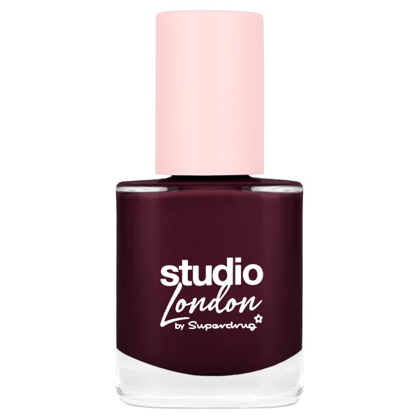 Superdrug Studio London Unisex Cherry Black Nail Polish