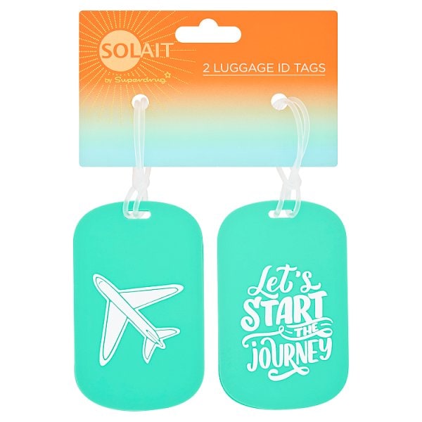 Solait Unisex Green Luggage Tag Set Of 2 - Colours Pink Blue Or