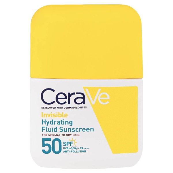 Cerave Invisible Hydrating Fluid Sunscreen Spf50 For Normal To Dry Skin With 3 Essential Ceramides 50ml