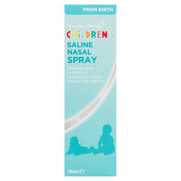 Superdrug Unisex Kids Childrens Saline Nasal Spray 15Ml