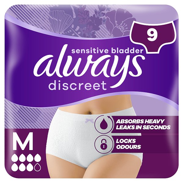 Always Discreet Men's Underwear Inco Pant Plus Medium X 9