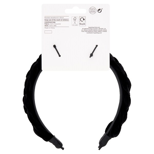 Studio London Braided Headband Black Hair Superdrug