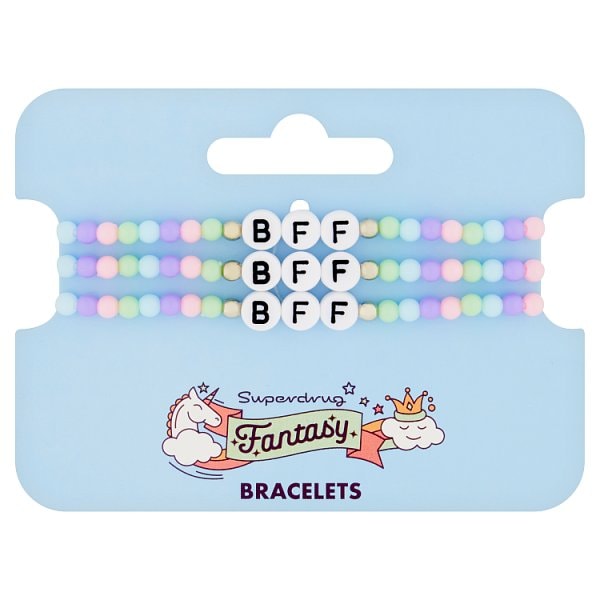 Fantasy Unisex Kids Bff Beaded Bracelets X 3