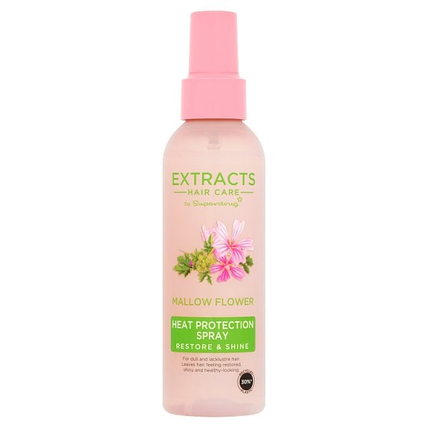 Superdrug Unisex Extracts Mallow Flower Heat Protection Spray 140Ml