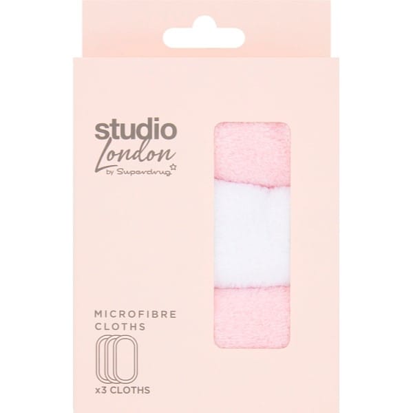 Superdrug Studio London Unisex Microfibre Cloths 3Pk