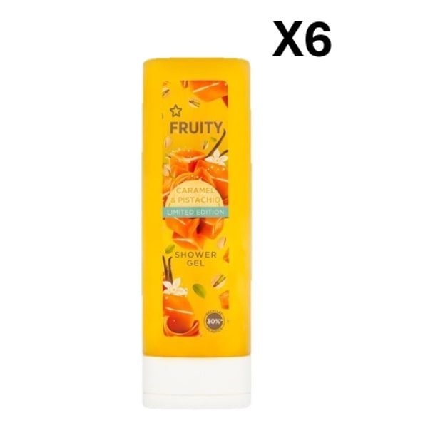 Superdrug Fruity Salted Caramel & Pistaschio Shower Gel 250ml x 6 Bundle