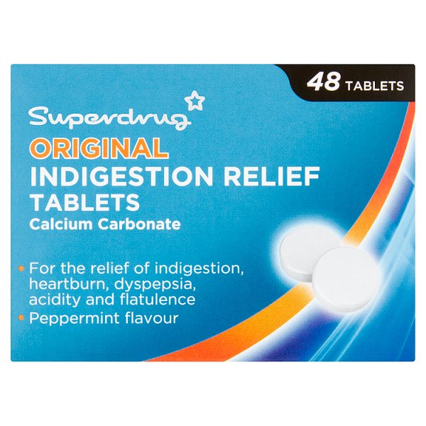 Superdrug Unisex Peppermint Antacid Tablets 48