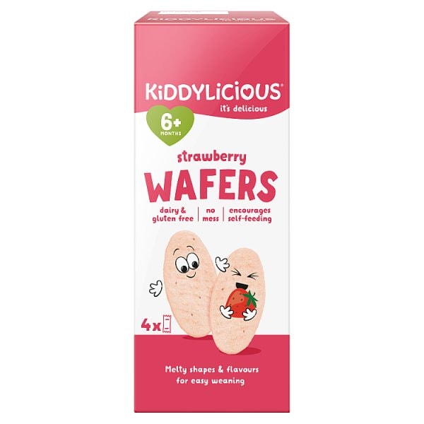 Kiddylicious Strawberry Mini Wafers 4 X 4G 6M+