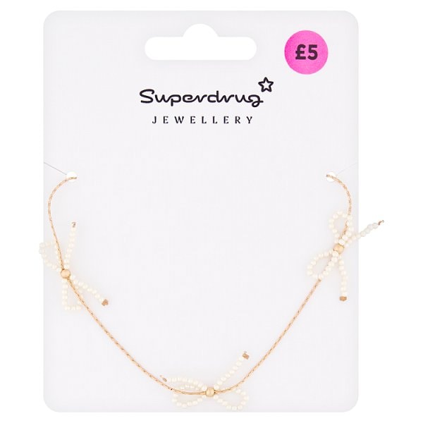 Superdrug Unisex Beaded Bow Necklace