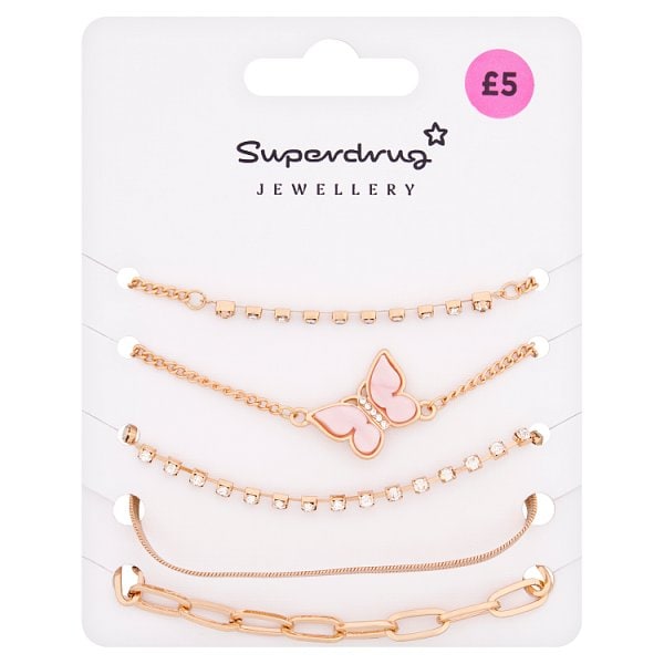 Superdrug Unisex Butterfly Bracelets 5Pk