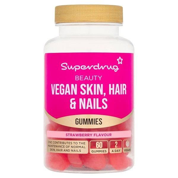 Superdrug Unisex Skin Hair & Nails Vegan Gummies 60S
