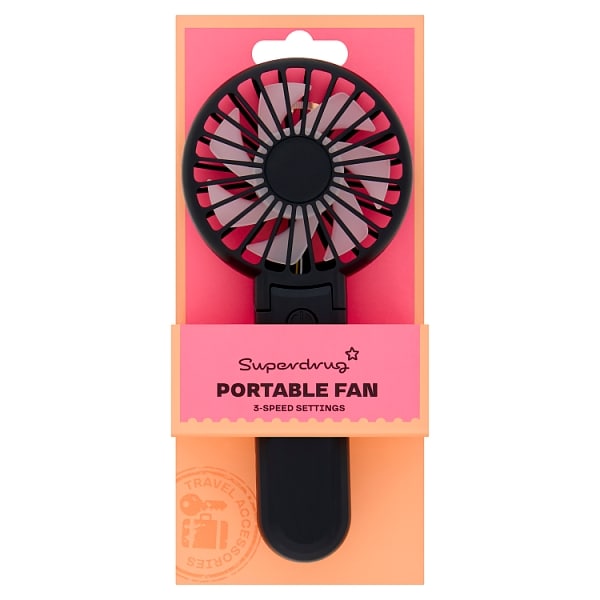 Superdrug Unisex Black Studio London Handheld Fan
