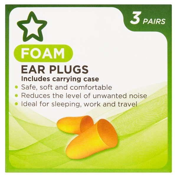Superdrug Unisex Soft Foam Ear Plugs 3 Pairs