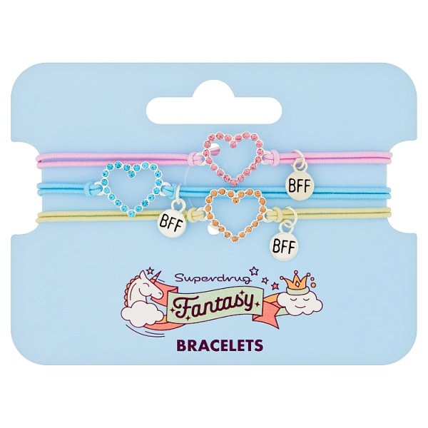 Fantasy Unisex Kids Bff Love Heart Bracelets X 3