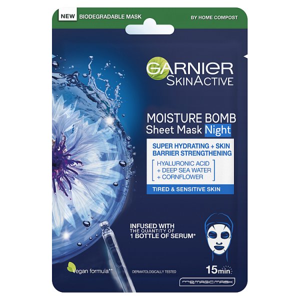 Garnier Unisex Night-Time Moisture Bomb Face Tissue Mask
