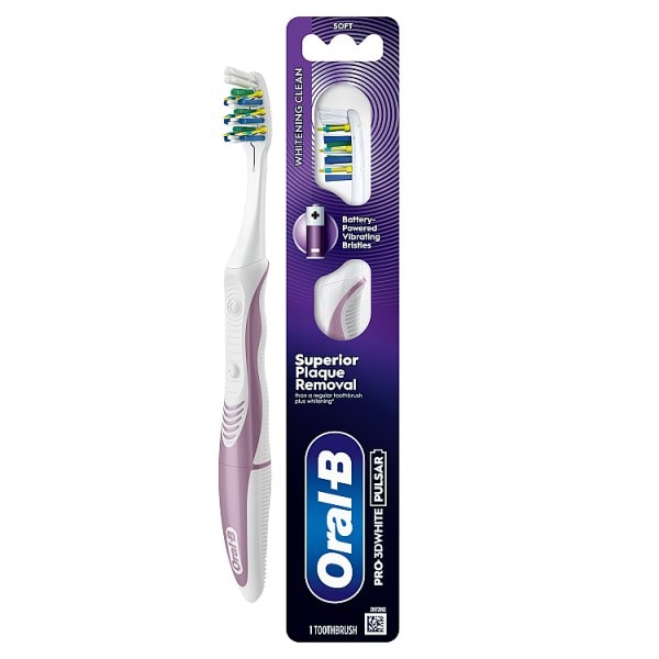 Oral-B Unisex White Pro-3D Pulsar Battery-Powered Toothbrush